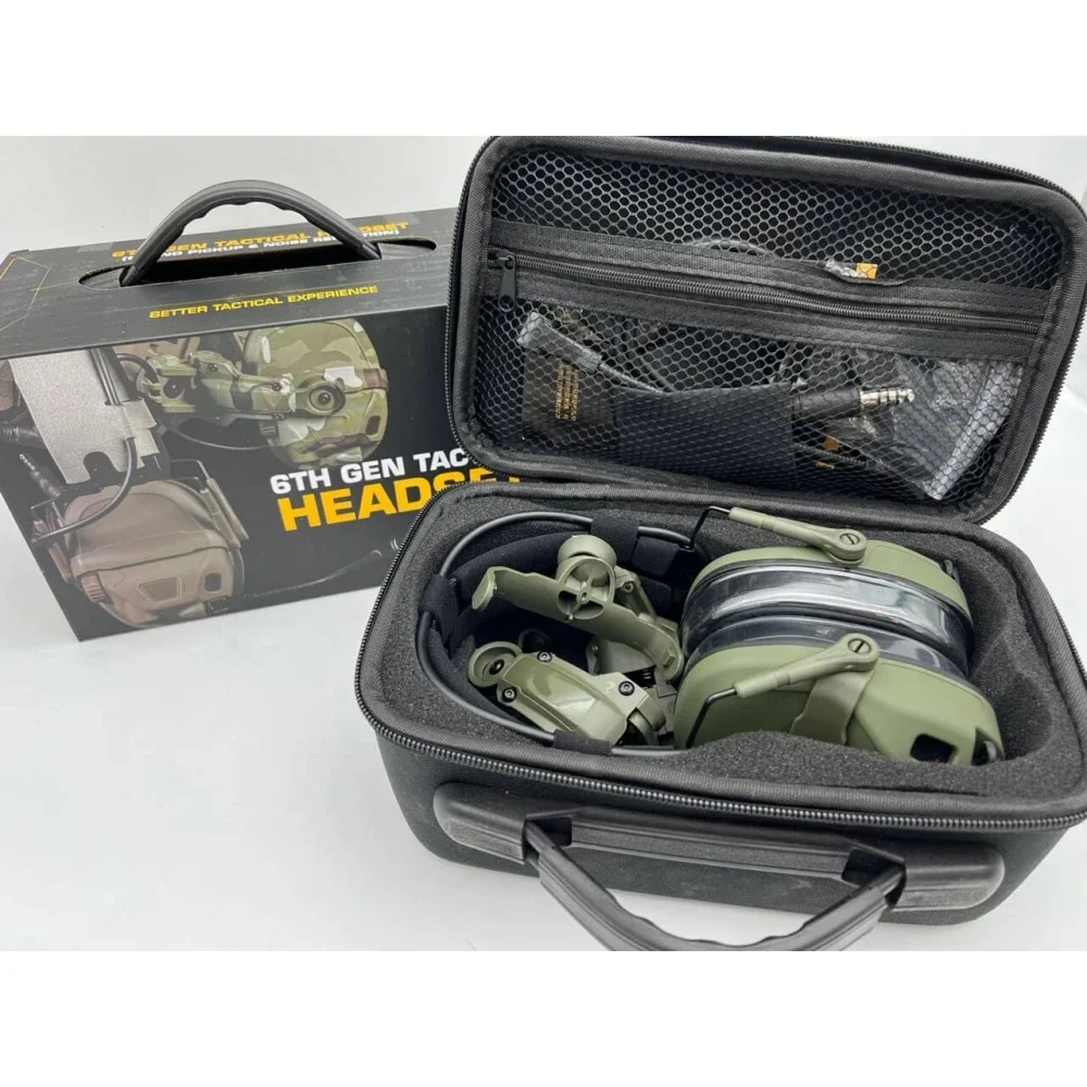 6TH GEN TACTICAL HEADSET тактическая гарнитура, звукосниматель и шумоподавление, активные